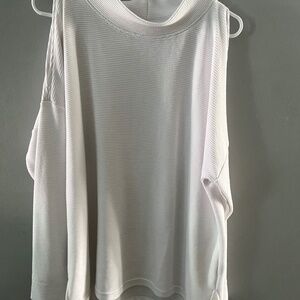 Ideology Sweatshirt Ribbed Mock Neck Cold Shoulder